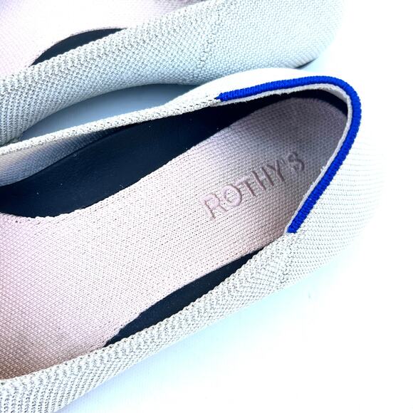 Rothy’s The Knot Point II Flats Pointed Toe Diamond Metallic Size 8 Bridal - Picture 6 of 12